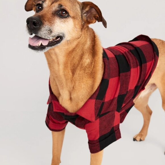 Old Navy Flannel Plaid Print Shirt for Pets, Size L - Picture 1 of 6